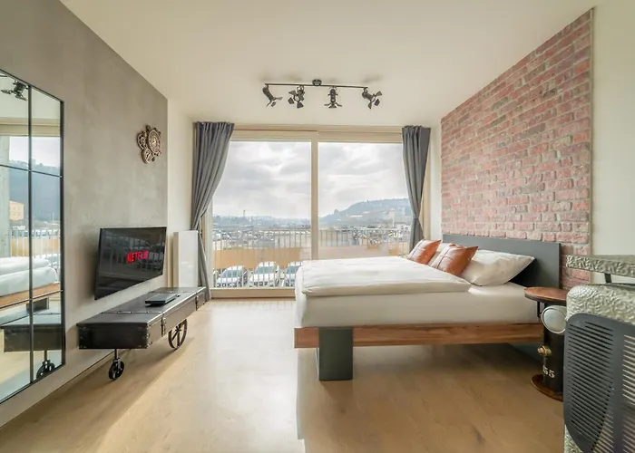 Industrialux Suite In Premium Smichov City Residence By Rentez